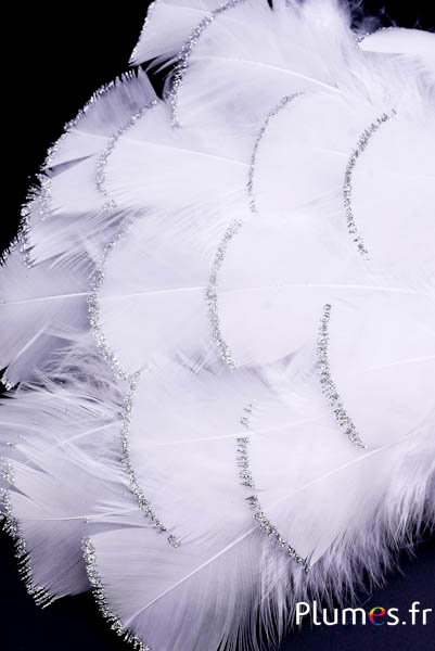 Kalkoen met glitter - 6-8 cm - wit